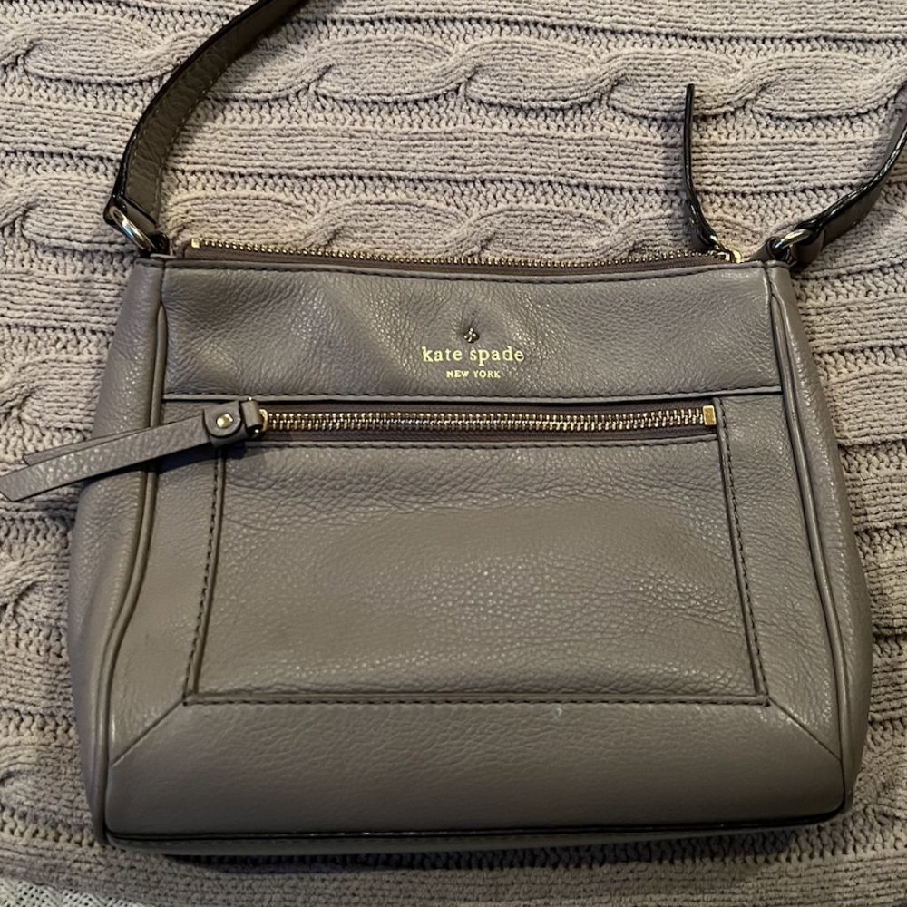 Kate Spade Leather Crossbody Mineral Grey